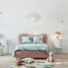 Casa Padrino Luxus Art Deco Kinderbett Rosa / Silber 168 x 216 x H. 100 cm - Massivholz Bett mit Kopfteil - Kinderzimmer Möbel - Kinder Möbel - Art Deco Möbel - Luxus Möbel - Luxus Einrichtung