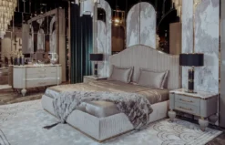 Casa Padrino Luxus Art Deco Kommode Grau / Weiß / Gold - Prunkvolle Kommode mit 3 Schubladen und Kunstmarmor Platte - Art Deco Schlafzimmer & Hotel Möbel - Luxus Kollektion