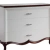 Casa Padrino Luxus Art Deco Kommode mit 3 Schubladen Weiß / Dunkelbraun 114 x 46,5 x H. 90,2 cm - Luxus Qualität