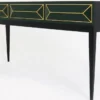 Casa Padrino Luxus Art Deco Konsole Schwarz / Grün / Gold 180 x 49 x H. 92 cm - Massivholz Konsolentisch mit 3 Schubladen in 3D Optik - Art Deco Möbel