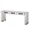 Casa Padrino Luxus Art Deco Konsole 160 x 43 x H. 68 cm aus poliertem Aluminium und schwarzem Leder