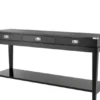 Casa Padrino Luxus Art Deco Konsole aus Birkenholz in Schwarz und Nickel, 162,5 x 47,5 x H. 76 cm