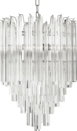 Casa Padrino Luxus Art Deco Kronleuchter Silber Ø 42 x H. 61,5 cm - Hotel & Restaurant Kronleuchter