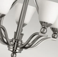 Casa Padrino Luxus Art Deco Kronleuchter Silber / Weiß Ø 61 x H. 62,5 cm - Runder Metall Kronleuchter mit Glas Lampenschirmen - Wohnzimmer Kronleuchter - Art Deco Leuchten - Luxus Leuchten