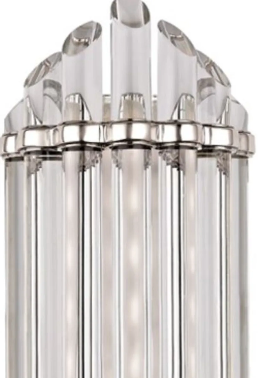 Casa Padrino Luxus Art Deco LED Wandleuchte Silber 16,5 x 10,8 x H. 41,9 cm - Luxus Qualität