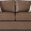 Casa Padrino Luxus Art Deco Leder Sofa Braun / Dunkelbraun Hochglanz / Gold 245 x 95 x H. 75 cm - Edles Wohnzimmer Sofa - Luxus Qualität