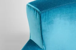 Casa Padrino Luxus Art Deco Lounge Sessel Blau - Jugendstil Design Sessel - 77 x 86 x 76 cm