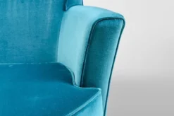 Casa Padrino Luxus Art Deco Lounge Sessel Blau - Jugendstil Design Sessel - 77 x 86 x 76 cm