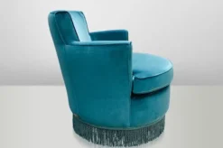 Casa Padrino Luxus Art Deco Lounge Sessel Blau - Jugendstil Design Sessel - 77 x 86 x 76 cm