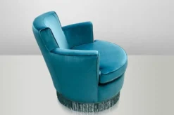 Casa Padrino Luxus Art Deco Lounge Sessel Blau - Jugendstil Design Sessel - 77 x 86 x 76 cm