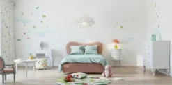 Casa Padrino Luxus Art Deco Nachtkommode Weiß 47 x 38 x H. 73 cm - Nachttisch mit 5 Schubladen - Schlafzimmer Möbel - Kinderzimmer Möbel - Art Deco Möbel - Luxus Möbel