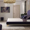 Casa Padrino Luxus Art Deco Nachtkommode Creme / Gold 75 x 50 x H. 55 cm - Eleganter Massivholz Nachttisch mit 2 Schubladen - Art Deco Schlafzimmer & Hotel Möbel - Luxus Kollektion