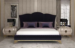 Casa Padrino Luxus Art Deco Nachtkommode Creme / Gold 75 x 50 x H. 55 cm - Eleganter Massivholz Nachttisch mit 2 Schubladen - Art Deco Schlafzimmer & Hotel Möbel - Luxus Kollektion