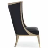 Casa Padrino Luxus Art Deco Ohrensessel Schwarz / Beige / Gold H. 123 cm - Hotel Möbel