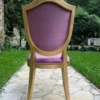 Casa Padrino Luxus Art Deco Samt Esszimmer Stuhl Lila / Gold - Art Deco Massivholz Stuhl - Art Deco Esszimmer Möbel - Art Deco Möbel - Art Deco Einrichtung - Luxus Möbel im Art Deco Stil