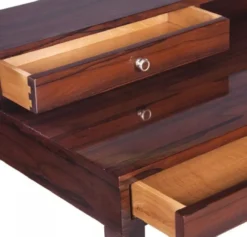Casa Padrino Luxus Art Deco Schreibtisch mit 5 Schubladen Dunkelbraun 140 x 55 x H. 86 cm - Massivholz Bürotisch - Büro Möbel - Art Deco Möbel - Luxus Möbel