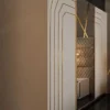 Casa Padrino Luxus Art Deco Schlafzimmerschrank Grau / Gold 270 x H. 230 cm - Verspiegelter Kleiderschrank mit 3 Schiebetüren - Art Deco Schlafzimmer & Hotel Möbel - Luxus Kollektion