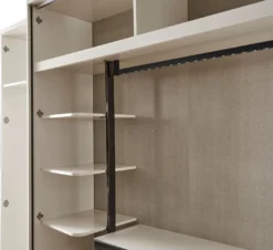Casa Padrino Luxus Art Deco Schlafzimmerschrank Weiß / Bronze 280 x 60 x H. 229 cm - Verspiegelter Kleiderschrank mit 4 Türen - Schlafzimmer Möbel - Art Deco Möbel - Luxus Möbel - Luxus Einrichtung