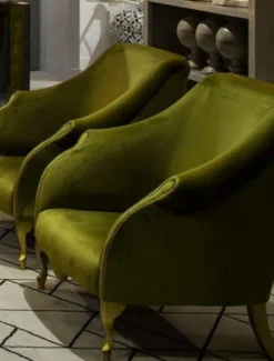 Casa Padrino Luxus Art Deco Sessel Grün 85 x 85 x H. 88 cm - Wohnzimmer Sessel - Hotel Sessel - Wohnzimmer Möbel - Hotel Möbel - Luxus Art Deco Möbel