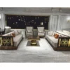 Casa Padrino Luxus Art Deco Sessel Grau / Braun / Gold H. 109 cm - Wohnzimmer Möbel
