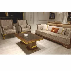 Casa Padrino Luxus Art Deco Sessel Grau / Braun / Gold H. 109 cm - Wohnzimmer Möbel