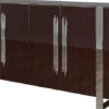 Casa Padrino Luxus Art Deco Sideboard Dunkelbraun / Silber 222 x 50 x H. 90 cm - Edler Wohnzimmerschrank mit 6 Türen - Art Deco Möbel