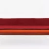 Casa Padrino Luxus Art Deco Sitzbank Bordeauxrot / Orange / Braun 152 x 50 x H. 85 cm - Gepolsterte Wohnzimmer Bank - Art Deco Möbel - Luxus Möbel