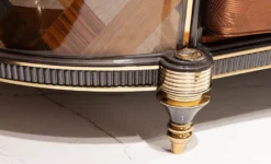 Casa Padrino Luxus Art Deco Sofa Braun / Mehrfarbig / Grau / Gold - Wohnzimmer Sofa - Wohnzimmer Möbel - Art Deco Möbel - Luxus Möbel