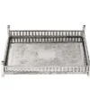 Casa Padrino Luxus Art Deco Tablett Messing Nickel Finish 32 x 22,5 x H. 8 cm - Edles Serviertablett