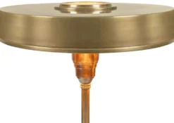 Casa Padrino Luxus Art Deco Tischleuchte Antik Messing Ø 38 x H. 53 cm - Runde Messing Schreibtischleuchte - Luxus Leuchten - Luxus Interior