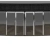 Casa Padrino Luxus Art Deco TV Schrank Schwarz / Silber 220 x 53 x H. 58 cm - Edler Fernsehschrank mit 4 verspiegelten Türen - Art Deco Wohnzimmer Möbel