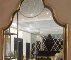 Casa Padrino Luxus Art Deco Wandspiegel Gold 53 x 3 x H. 98 cm - Eleganter Wohnzimmer Spiegel mit Metallrahmen - Schlafzimmer Spiegel - Garderoben Spiegel - Luxus Art Deco Möbel