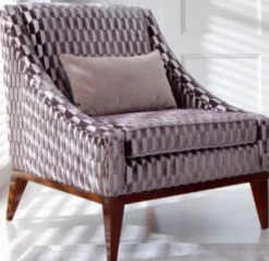 Casa Padrino Luxus Art Deco Wohnzimmer Sessel Lila / Silber / Braun 75 x 86 x H. 89 cm - Luxus Kollektion
