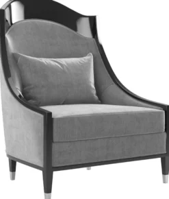 Casa Padrino Luxus Art Deco Wohnzimmer Sessel Grau / Schwarz / Silber 80 x 85 x H. 110 cm - Luxus Qualität - Art Deco Möbel