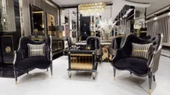 Casa Padrino Luxus Art Deco Wohnzimmer Sessel Schwarz / Gold - Art Deco Wohnzimmer & Hotel Möbel - Luxus Kollektion