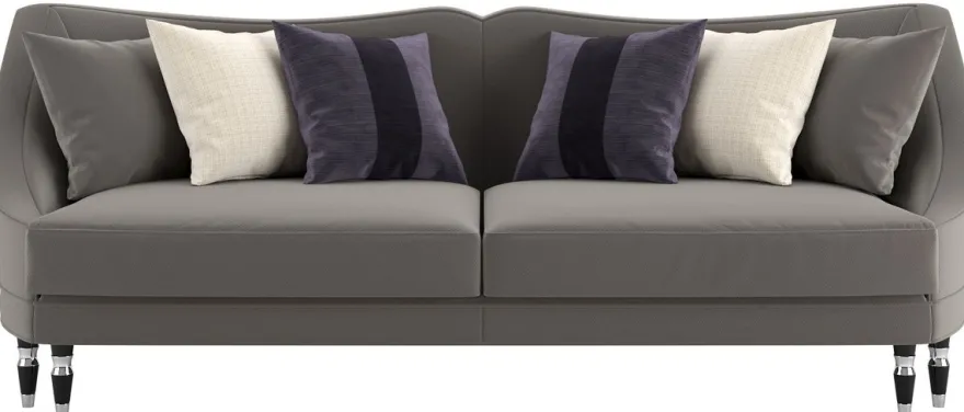 Casa Padrino Luxus Art Deco Wohnzimmer Sofa Grau / Schwarz / Silber 250 x 100 x H. 103 cm - Luxus Qualität - Art Deco Möbel