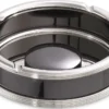 Casa Padrino Luxus Aschenbecher Silber / Schwarz Ø 18 x H. 5 cm - Runder Messing Aschenbecher - Deko Accessoires - Luxus Qualität
