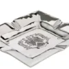 Casa Padrino Luxus Aschenbecher aus vernickeltem Metall, massive Ausführung, 19 x 16 cm