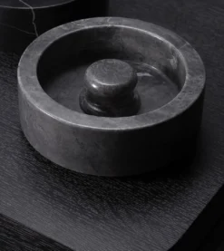Casa Padrino Luxus Aschenbecher Grau Ø 20 x H. 7,5 cm - Runder Marmor Aschenbecher - Deko Accessoires - Luxus Qualität