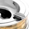 Casa Padrino Luxus Aschenbecher Silber / Braun Ø 20,5 x H. 6,5 cm - Runder dekorativer Aschenbecher - Deko Accessoires - Luxus Qualität