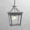 Casa Padrino Luxus Außen Hängeleuchte Laterne Grau B. 45 x H. 68 cm - Handgefertigte Laterne aus Schmiedeeisen - Luxus Kollektion - Edel & Prunkvoll