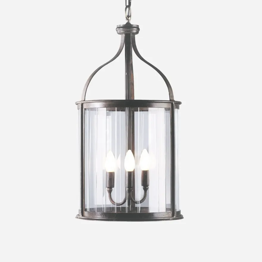 Casa Padrino Luxus Außen Hängeleuchte Laterne Rostbraun Ø 30 x H. 60 cm - Handgefertigte Laterne aus Schmiedeeisen - Luxus Kollektion - Edel & Prunkvoll