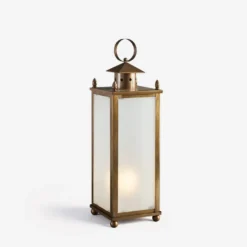Casa Padrino Luxus Außen Laterne Messing Brüniert B. 20 x H. 70 cm - Handgefertigte Laterne aus Messing - Luxus Kollektion - Edel & Prunkvoll