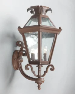 Casa Padrino Luxus Außen Laterne Rostbraun B. 56 x H. 150 cm - Handgefertigte Laterne aus Schmiedeeisen - Luxus Kollektion - Edel & Prunkvoll