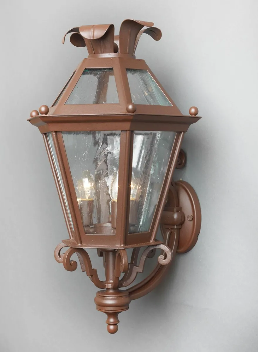 Casa Padrino Luxus Außen Laterne Rostbraun B. 56 x H. 150 cm - Handgefertigte Laterne aus Schmiedeeisen - Luxus Kollektion - Edel & Prunkvoll