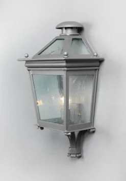 Casa Padrino Luxus Außen Laterne Grau B. 37 x H. 76 cm - Handgefertigte Laterne aus Schmiedeeisen - Luxus Kollektion - Edel & Prunkvoll