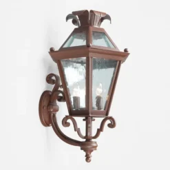 Casa Padrino Luxus Außen Laterne Rostbraun B. 37 x H. 70 cm - Handgefertigte Laterne aus Schmiedeeisen - Luxus Kollektion - Edel & Prunkvoll