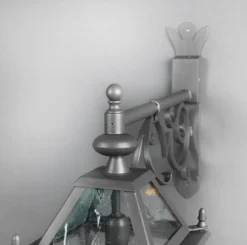Casa Padrino Luxus Außen Laterne Grau B. 39 x H. 72 cm - Handgefertigte Laterne aus Schmiedeeisen - Luxus Kollektion - Edel & Prunkvoll