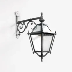 Casa Padrino Luxus Außen Laterne Grau B. 39 x H. 72 cm - Handgefertigte Laterne aus Schmiedeeisen - Luxus Kollektion - Edel & Prunkvoll