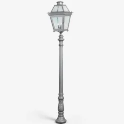 Casa Padrino Luxus Außen Laterne Grau H. 58 cm - Handgefertigte Laterne aus Schmiedeeisen - Luxus Kollektion - Edel & Prunkvoll